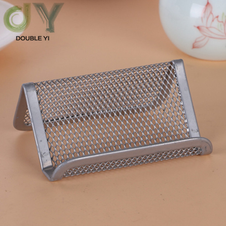 Custom iron mesh business card holder desk storage stainless steel card holder