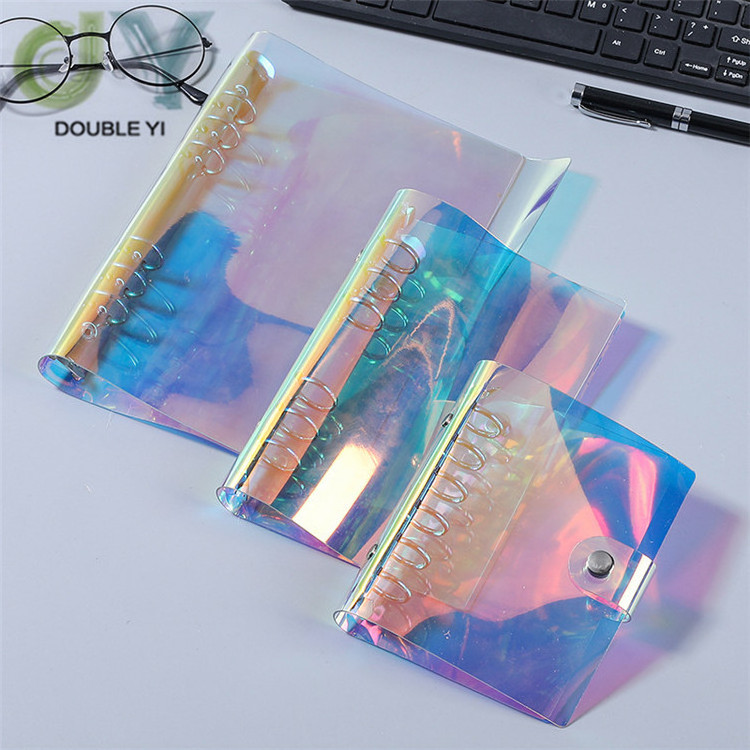 Soft Plastic A7 Notebook Diary Book Loose-leaf Binding Cover Clear PVC Laser Notebook Cover