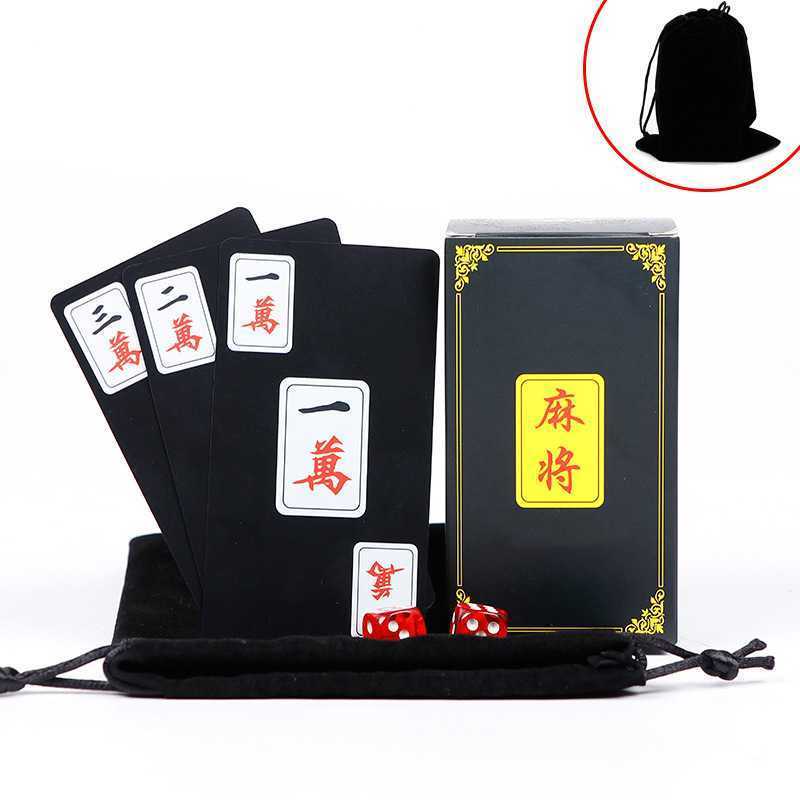 PVC frosted plastic mahjong playing cards travel portable promotion DIY waterproof mini game playing cards