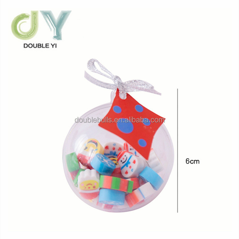 Creative Christmas Ball Eraser Student Christmas Gift Prize Rubber Stationery Eraser