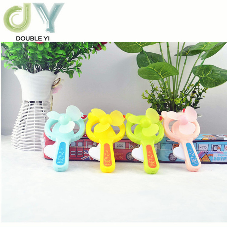 Wholesale Plastic Hand Press Cartoon Fan Portable Summer Cooling Handheld Hand Crank Fan