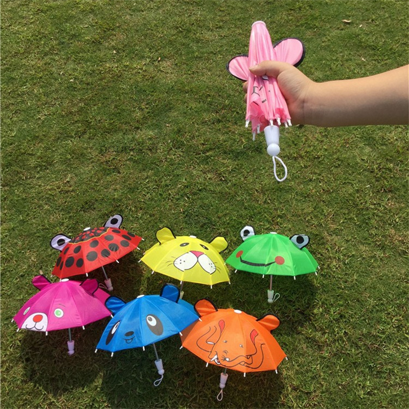 Wholesale Mini Cartoon Animal Umbrella 30cm Kids Photo Props Small Straight Umbrella