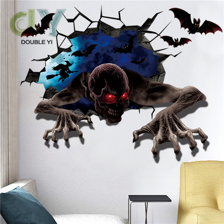 Hot Sale Halloween Props Horrible Wall Sticker Haunted House Decoration/ Holiday Atmosphere Decoration Devil Wall Sticker