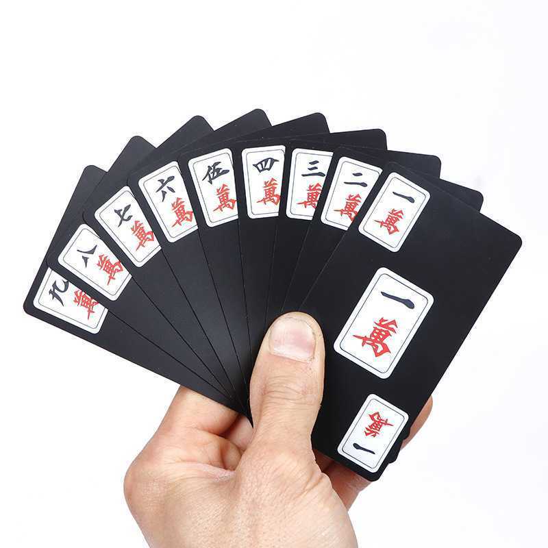 PVC frosted plastic mahjong playing cards travel portable promotion DIY waterproof mini game playing cards