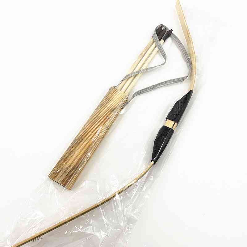 Custom 60cm Bamboo Hemp Rope Bow and Arrow Children Outdoor Children Shooting Toys