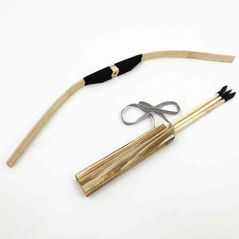 Custom 60cm Bamboo Hemp Rope Bow and Arrow Children Outdoor Children Shooting Toys