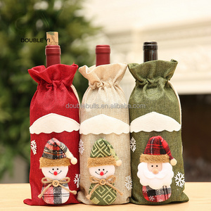 2021 Christmas new product red wine champagne wine bottle cover table decoration