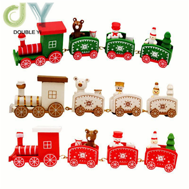 Wholesale Christmas Decoration Wooden Small Train/ Children Bedroom Decoration Christmas Small Train Table Ornaments