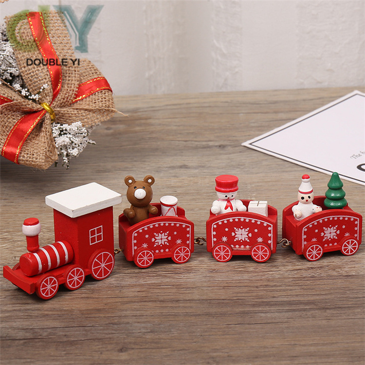 Wholesale Christmas Decoration Wooden Small Train/ Children Bedroom Decoration Christmas Small Train Table Ornaments