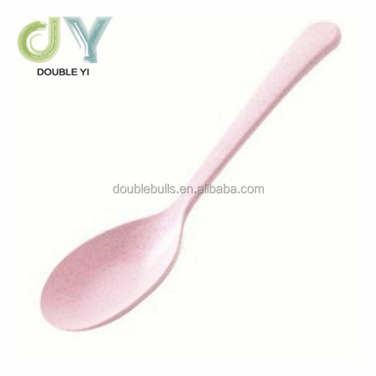 Wholesale high-quality cheap children's plastic spoon small advertising promotional wheat straw spoon