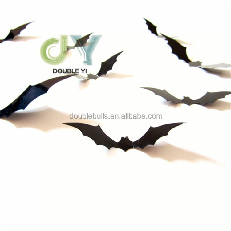 Wholesale Simulation Bat Spider 3D Sticker Halloween Wall Decoration Stickers