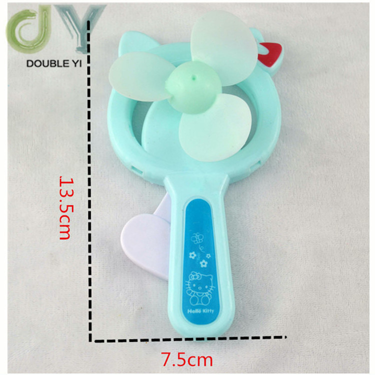 Wholesale Plastic Hand Press Cartoon Fan Portable Summer Cooling Handheld Hand Crank Fan