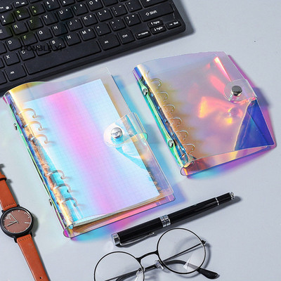 Soft Plastic A7 Notebook Diary Book Loose-leaf Binding Cover Clear PVC Laser Notebook Cover