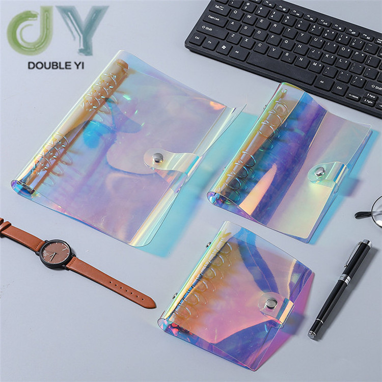 Soft Plastic A7 Notebook Diary Book Loose-leaf Binding Cover Clear PVC Laser Notebook Cover