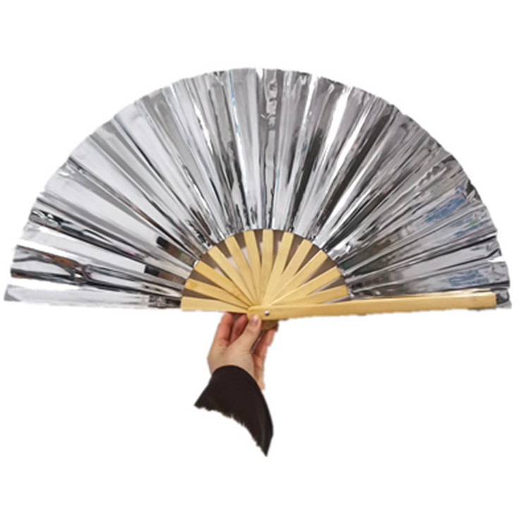 Laser Rave Hand Fan Clack Handheld Fan for Party Large Folding Fan with Bright Color Festival