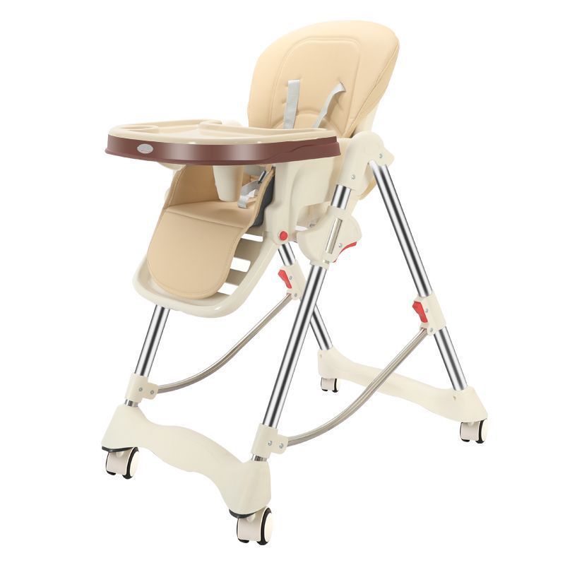 High Quality Multi Functional Plastic Metal Free Install High Chair Kids Dining Chair Leather Padded Seat