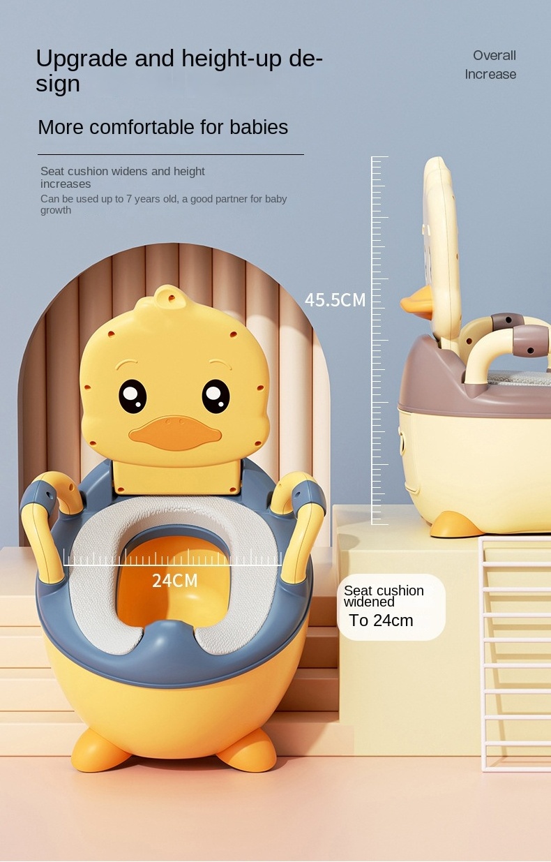 Portable Kids Cute Plastic Carton Duck Toilet For Baby Bathroom Toddler Child Potty Training