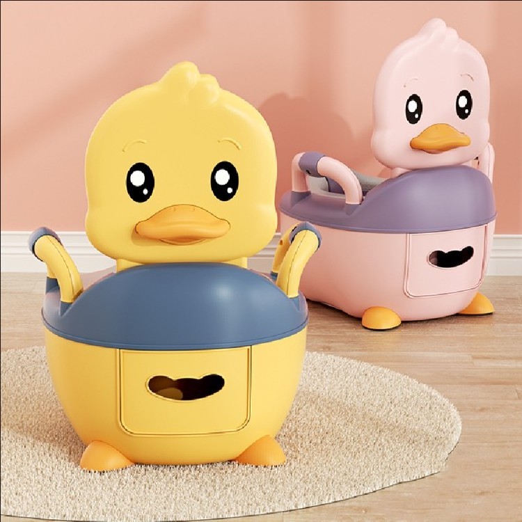 Portable Kids Cute Plastic Carton Duck Toilet For Baby Bathroom Toddler Child Potty Training