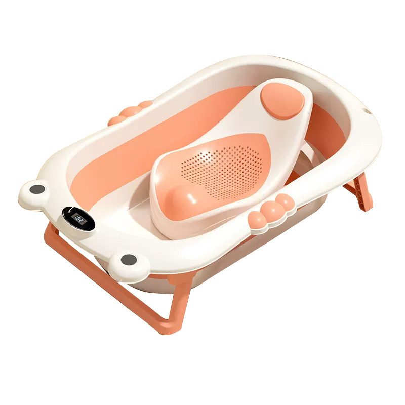 Foldable Plastic Baby Infant Toddler Child Kids Bath Plastic Newborn Bathing Soft Touch Baby Bath Rack