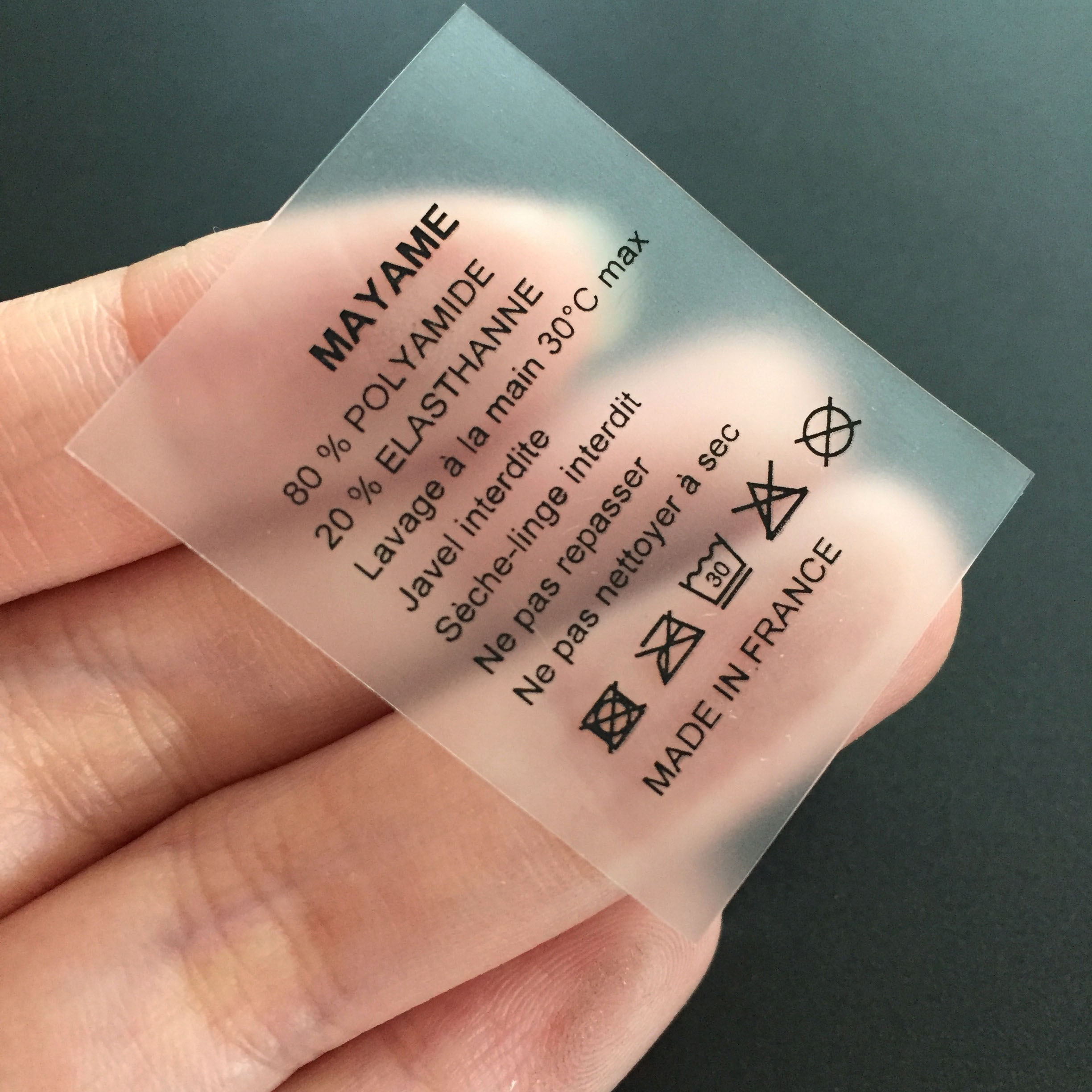 Eco-friendly Customized TPU wash care Label for Clothing Swimsuit