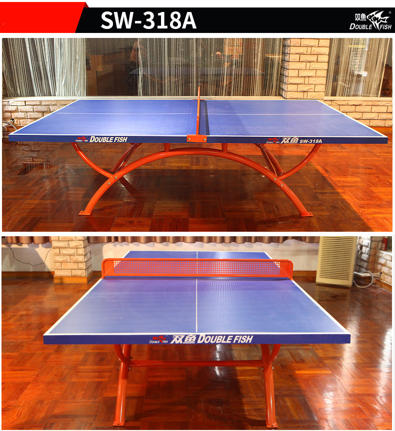 Double fish outdoor waterproof Ping pong Table, durable SMC table tennis equipment teqball table