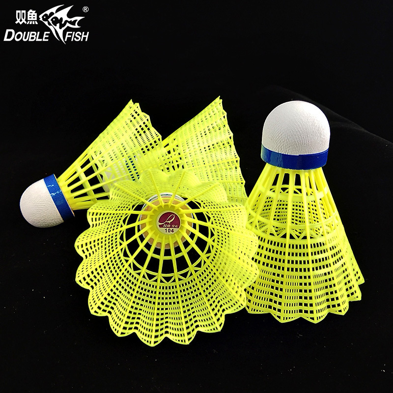 Wholesale Fiber Ball Head Durable Nylon Badminton Ball Shuttlecocks yellow white