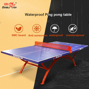 Double fish outdoor waterproof Ping pong Table, durable SMC table tennis equipment teqball table