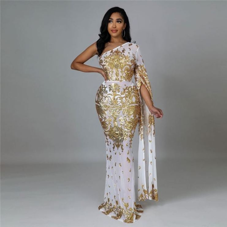 DGD091 Multifunctional Party Lady Evening Dinner Dress Sequin Dresses for wholesales