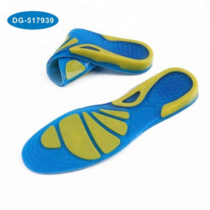 Silicon Gel thick soft and comfortable sport full size insole for shock absorption for men and women