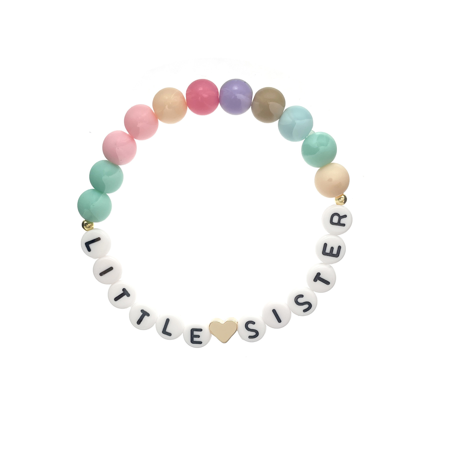 Wholesale Diy Colorful Acrylic Beaded Friendship Bracelet Cute Custom Fashion Initial Letter BFF Sister Bracelets Gifts