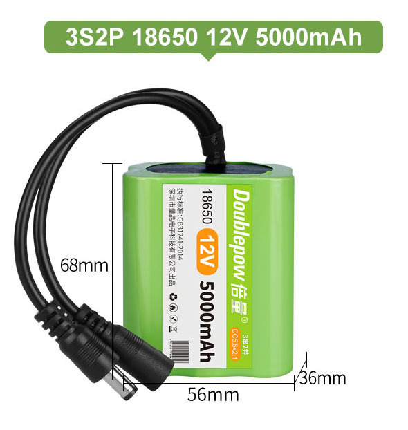 12v 5000mAh deep cycle rechargeable battery pack lithium ion 18650 12v battery