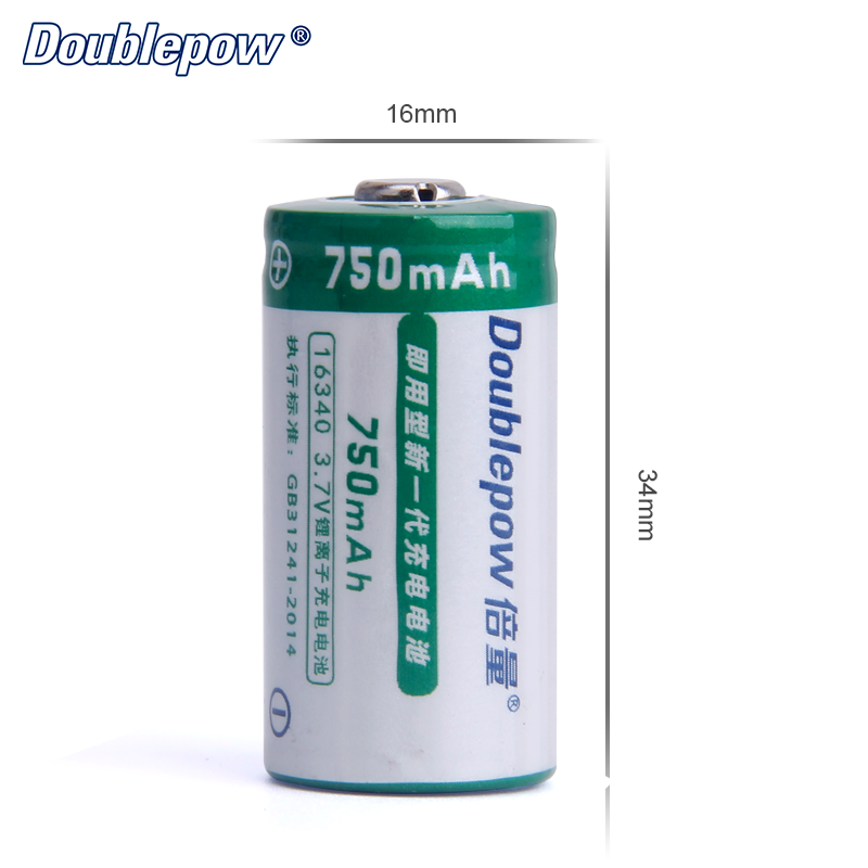 Shenzhen Full high capacity rechargeable 3.7V 750mAh CR123A 16340 liyhium battery