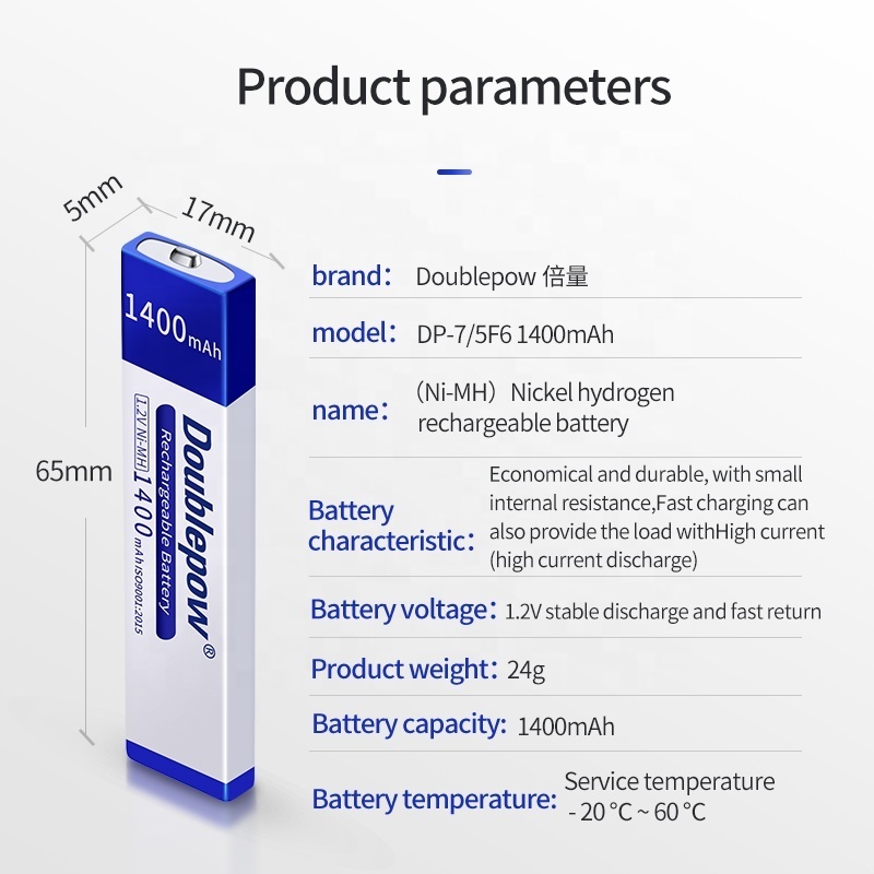 Rectangles 1.2V 1400mAh Chewing Gum NiMH Rechargeable Gumstick Battery for Walkman and CD Player