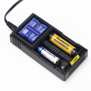 Doublepow Battery Charger 1.2V NIMH 3.2V 3.8V 3.7V LiFePO4 Lithium 18650 battery charger for 26650 21700 26700 AA AAA batteries