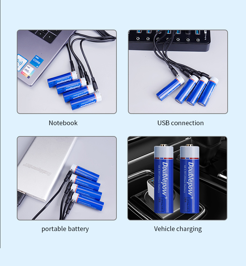 DC 1. 5v battery1.5v 3400mwh 2400mwh 1000mwh Lithium Li-Ion  Usb Rechargeable Li Ion AA Battery