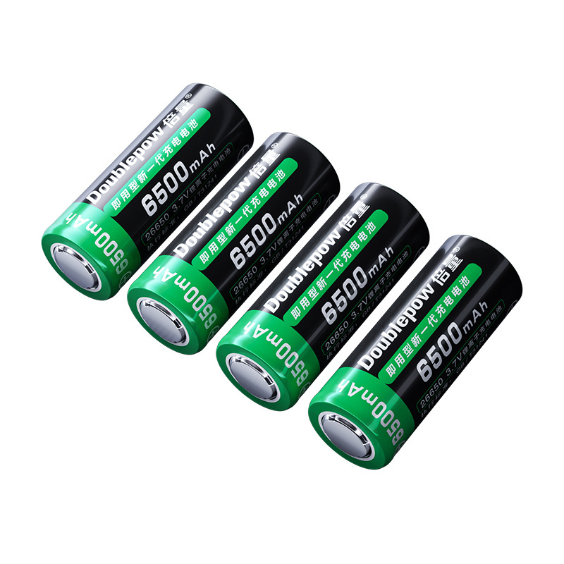 Doublepow 3.7V 26650 Cylindrical Lithium Ion Battery 6500mAh Rechargeable Li-ion for Forklift and Energy Storage at Home