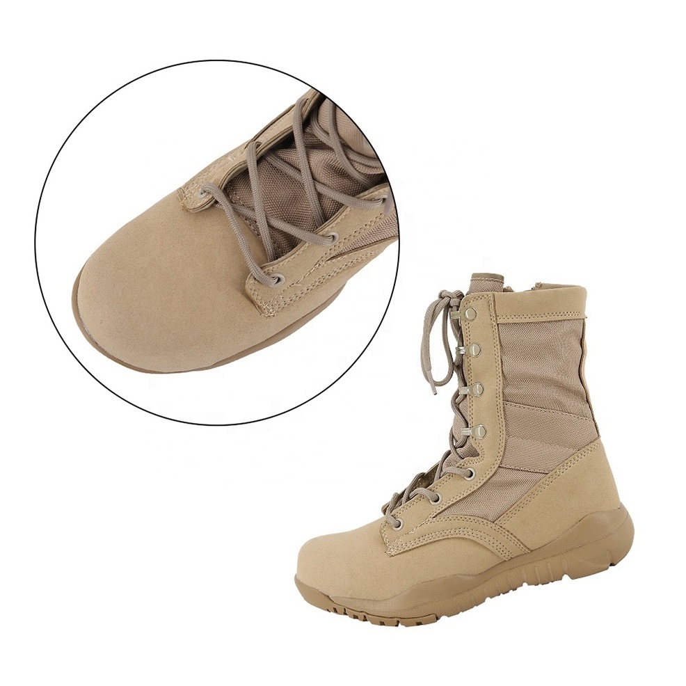 Double Safe Custom Winter Tan Leather Tactical Boots Waterproof Jungle Lightweight Tactical Combat Boots Desert Boots for men