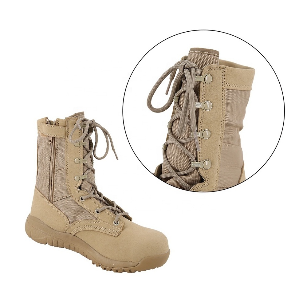 Double Safe Custom Winter Tan Leather Tactical Boots Waterproof Jungle Lightweight Tactical Combat Boots Desert Boots for men