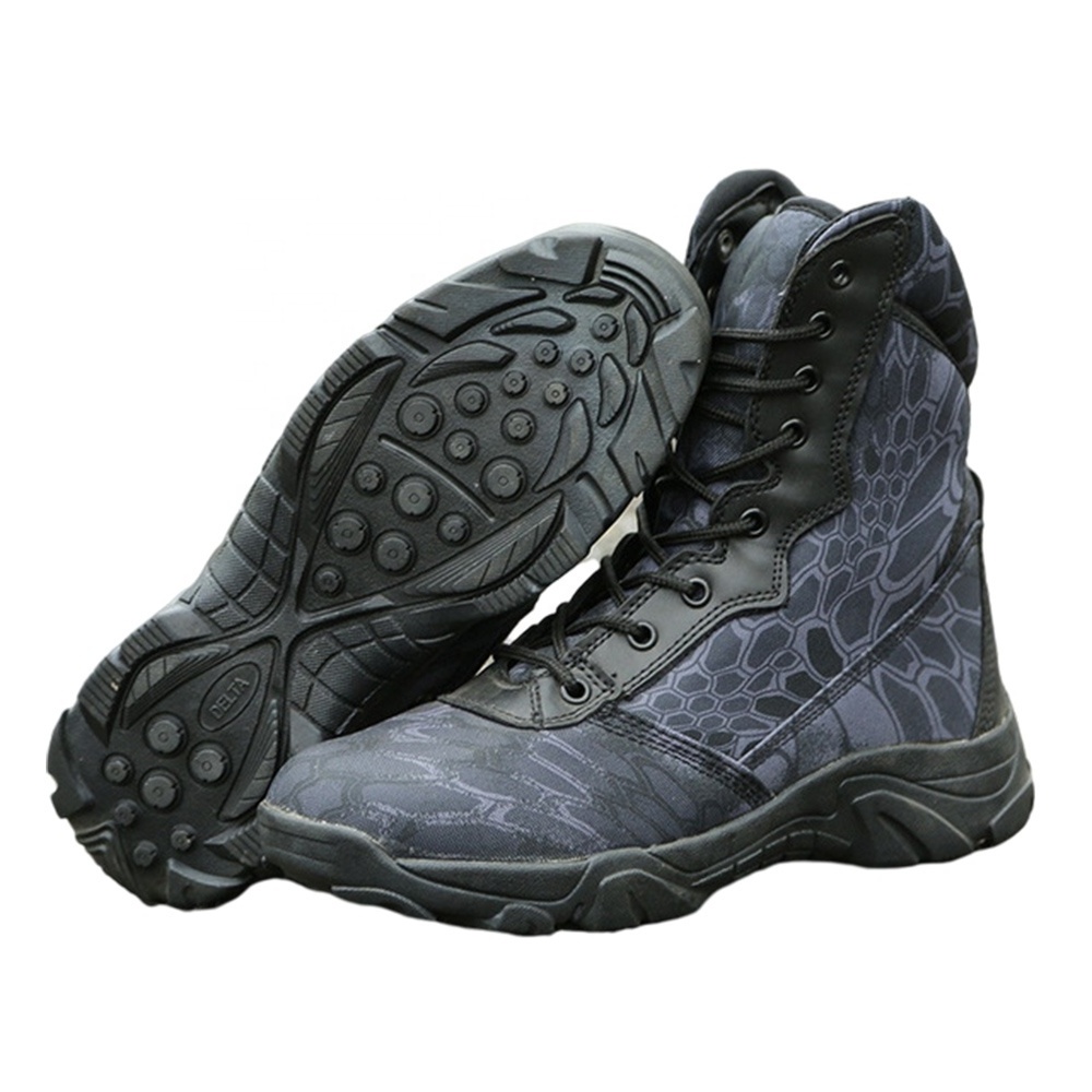 Double Safe RTS Woodland jungle tactical boots Men, anti slip tactical boots waterproof black