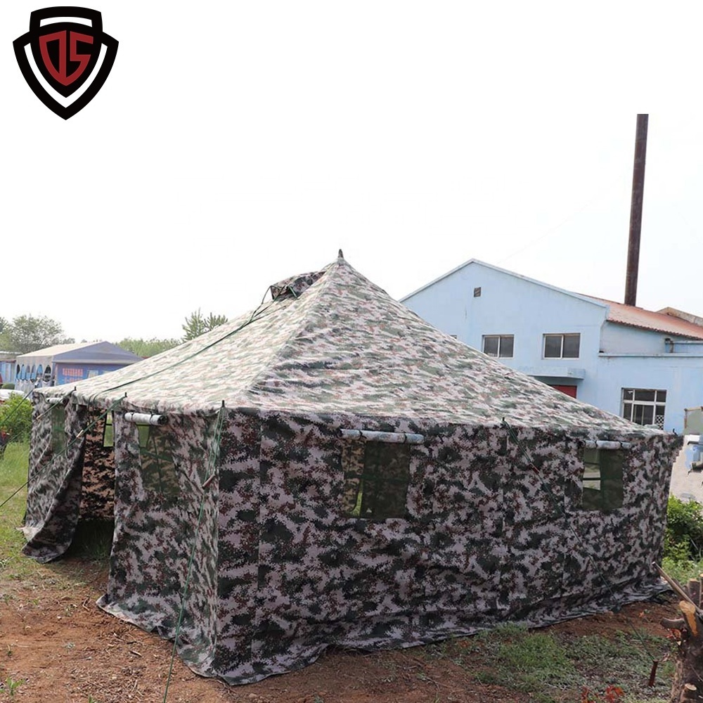 Double Safe Custom Winter Waterproof Canvas 10 Man Camouflage Big Camping Outdoor Rescue Disaster Relief Tents Sale