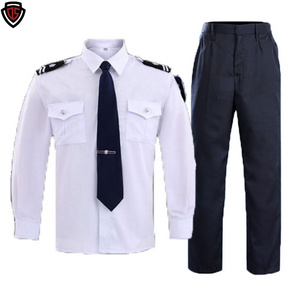 Double Safe Work Wear Suit Long Sleeve White Private Security Uniform Suit Security Clothing  Security Guard Uniforms