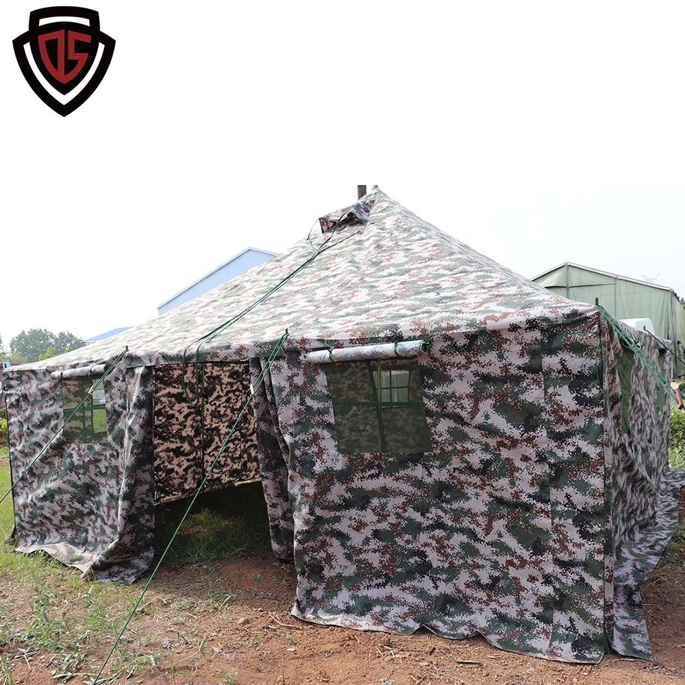 Double Safe Custom Winter Waterproof Canvas 10 Man Camouflage Big Camping Outdoor Rescue Disaster Relief Tents Sale