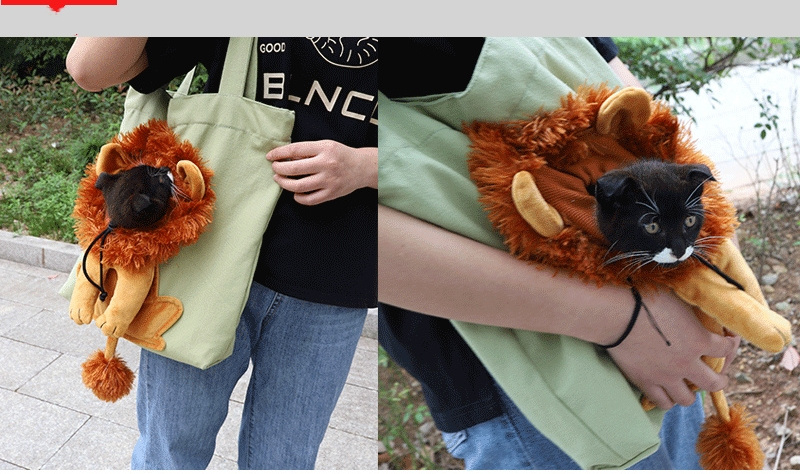 Mochila Transportadora Para Gatos Canvas Tote Pet Carrier Lion Wholesale Pet Cat Dog Shoulder Carrier Bag