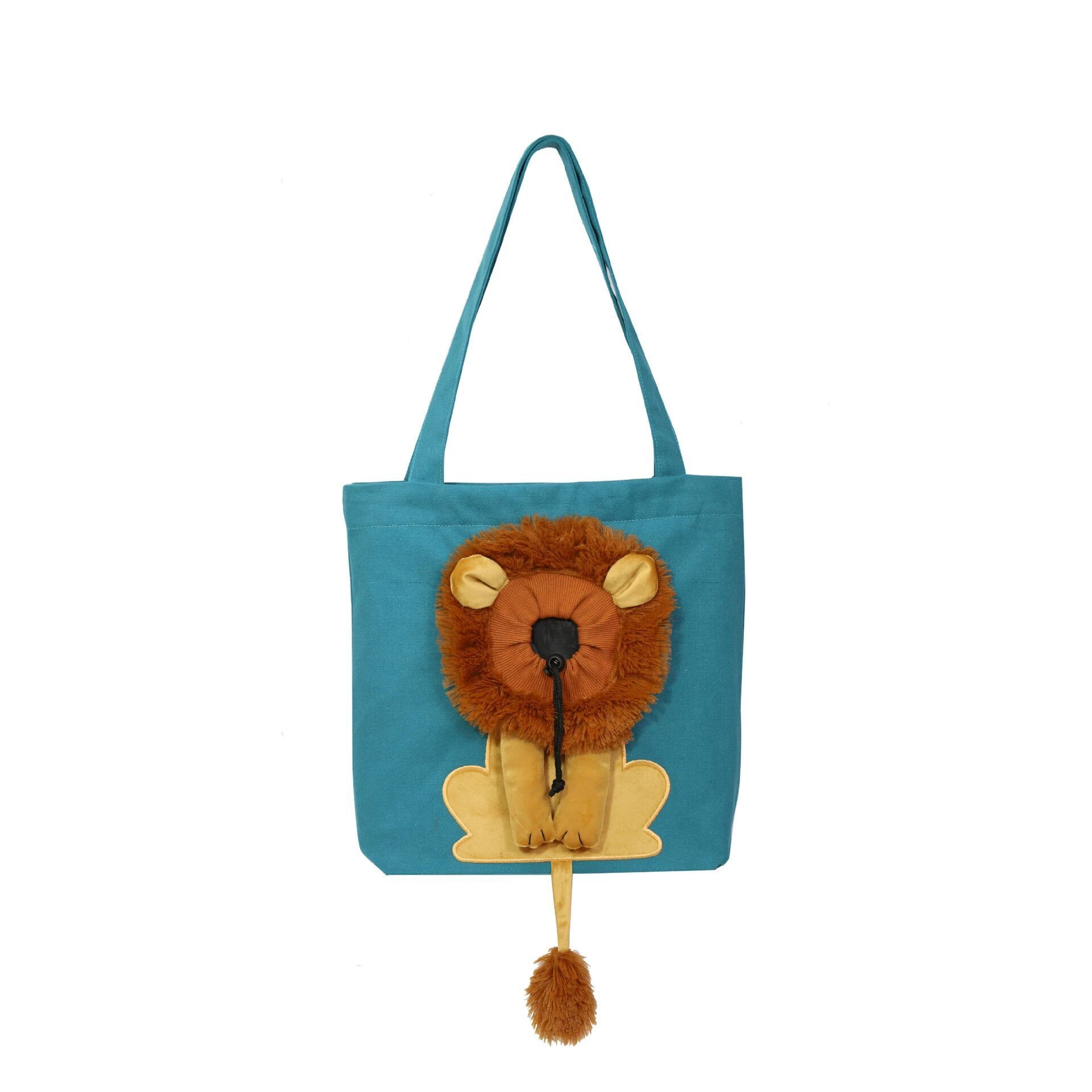 Mochila Transportadora Para Gatos Canvas Tote Pet Carrier Lion Wholesale Pet Cat Dog Shoulder Carrier Bag