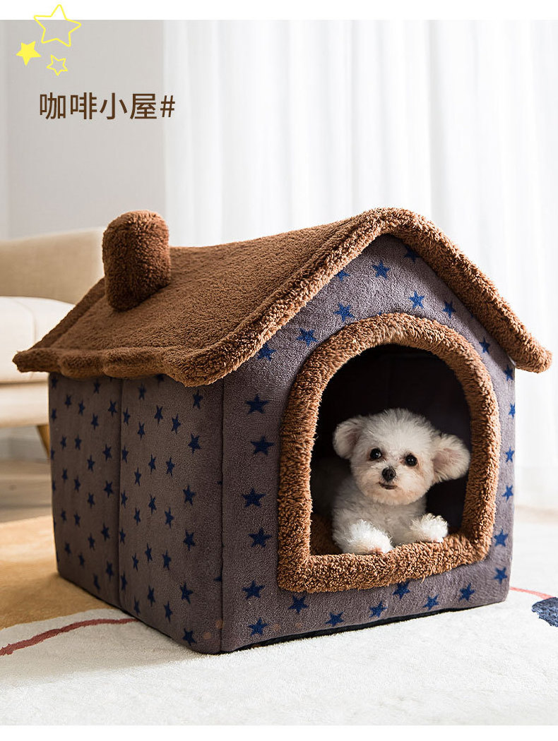 Foldable Pet Dog House Indoor Winter Warm Cat Bed Tent For Small Dog Cat Nest Kitten Teddy Comfortable Sofa Cushion Pet Supplies