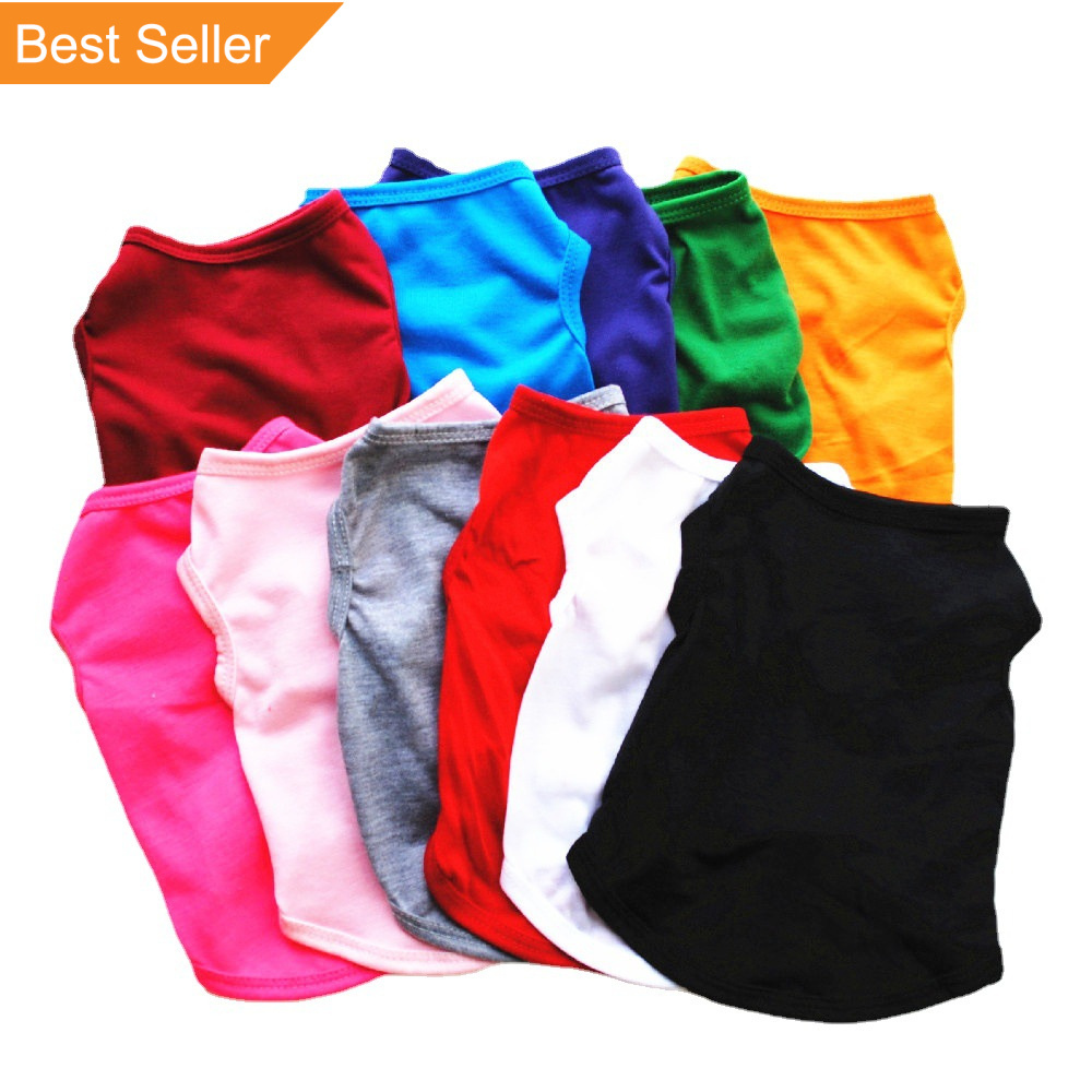 Dog Clothes Multi Colors Low Price Pet Dog Shirts Plain Pet Dog Shirt For Cats Pet Clothes Puppy Clothes Low Moq Customize Logo