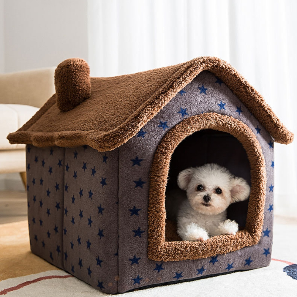 Foldable Pet Dog House Indoor Winter Warm Cat Bed Tent For Small Dog Cat Nest Kitten Teddy Comfortable Sofa Cushion Pet Supplies