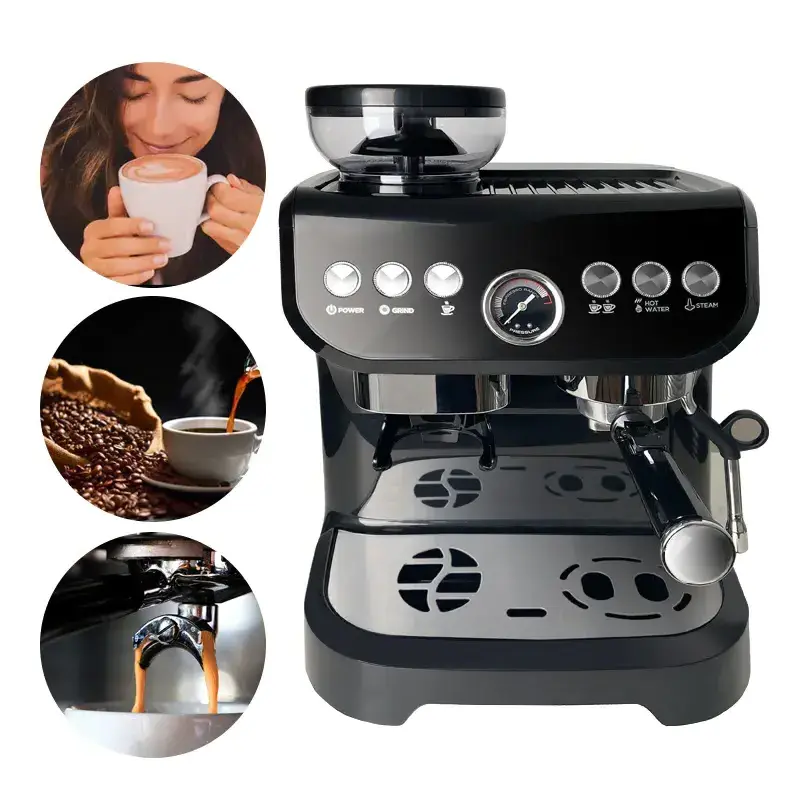 Multifunctional Espresso Coffee Maker Automatic Electric Espresso Coffee Machine with Grinder for Home Use and Commercial