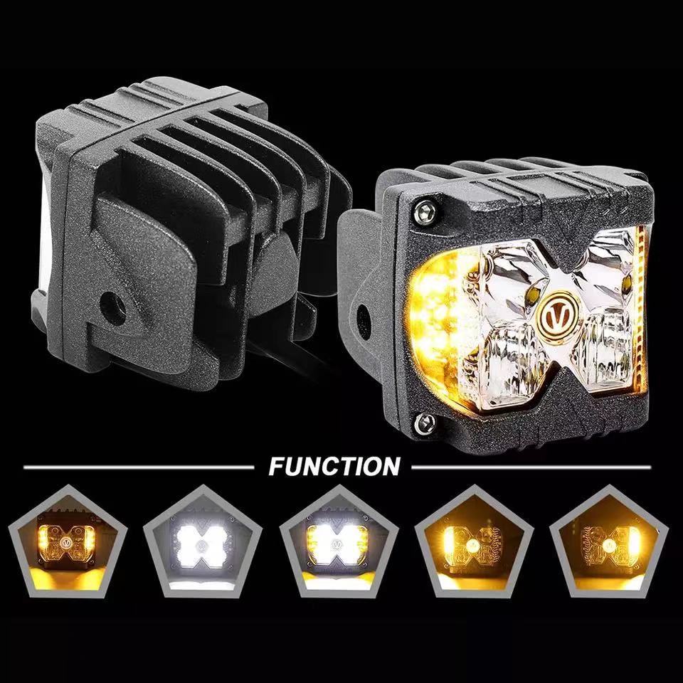 3x3 inch Led driving work light cubes polaris rzr 3Inch a pillar fog light hood bull bar spot lights fit Tacoma sprinter LX4 GMC