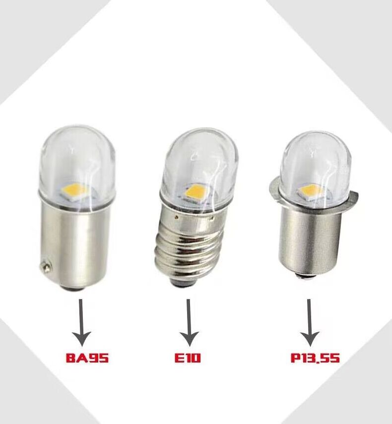 E10  P13.5S BA9S 1W LED For Focus Flashlight Replacement Bulb Torches Work Light Lamp DC3V 3v 4.5v 6V 12v bulbs